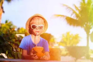 A guest enjoying a sunny day at Hidden Treasure