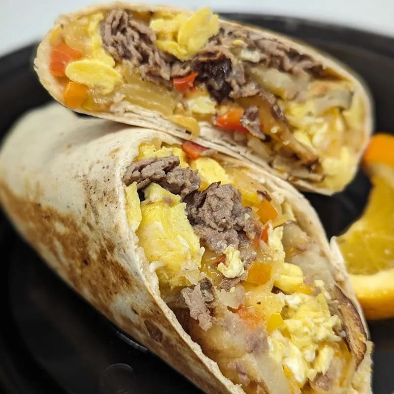 Breakfast burrito made from scratch