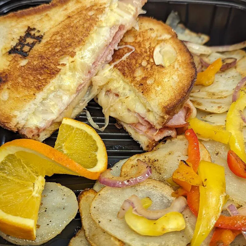 Ham and gruyere breakfast sandwich